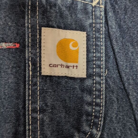Carhartt Men's Dark Blue Denim Overalls - Picture 2 of 5
